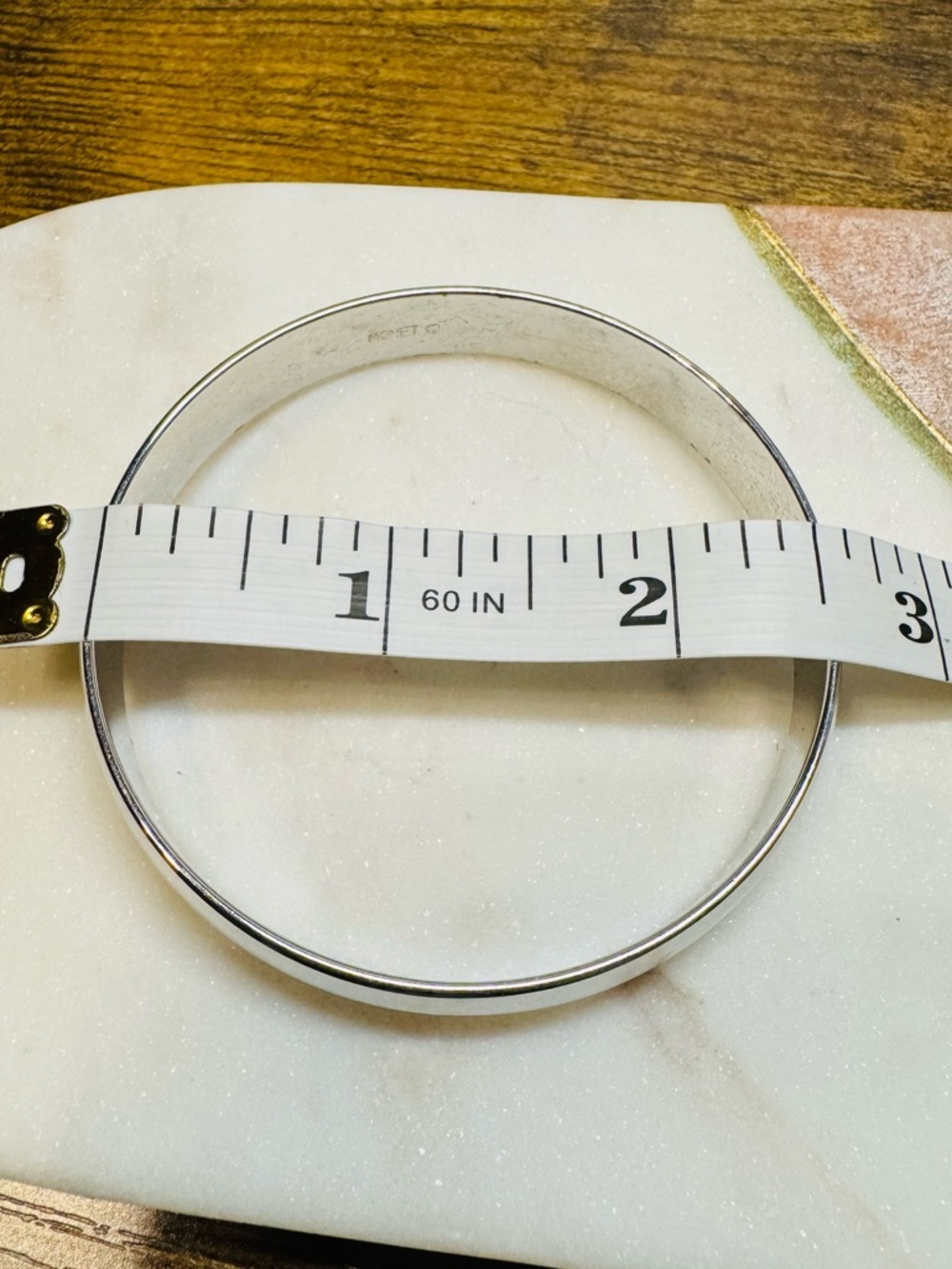 Monet Silver Tone Bangle Bracelets Set 2 Classic Minimalist - Picture 7 of 8